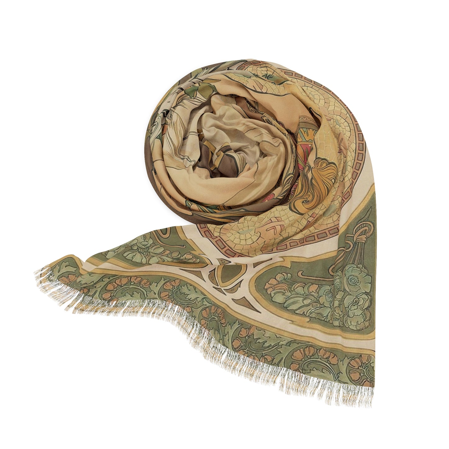 La Plume | Alphonse Mucha Scarf – Art Nouveau Scarf-Quipham Collections