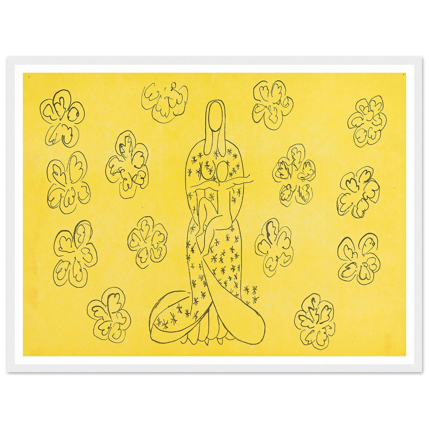Vierge et l’enfant au décor fleuri (1949) Art Print | Henri Matisse-Quipham Collections