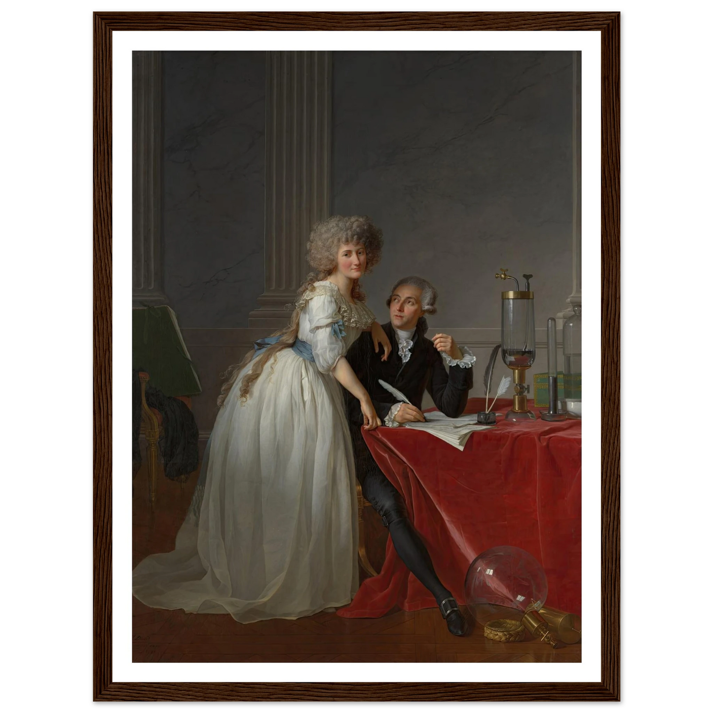Antoine Laurent Lavoisier (1743–1794) and Marie Anne Lavoisier (Marie Anne Pierrette Paulze, 1758–1836) (1788) Art Print | Jacques Louis David-Quipham Collections