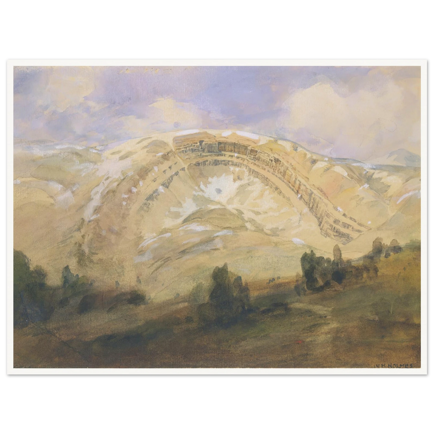 Folded Strata, A Great Geological Arch, Colorado (1874) Art Print | William Henry Holmes-Quipham Collections