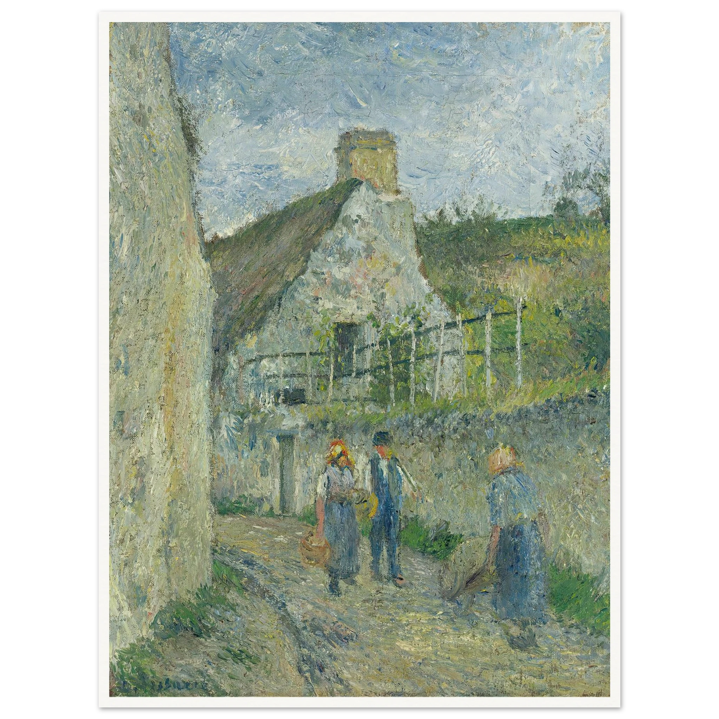 Rue Des Roches Au Valhermeil, Auvers Sur Oise (1880) Art Print | Camille Pissarro-Quipham Collections