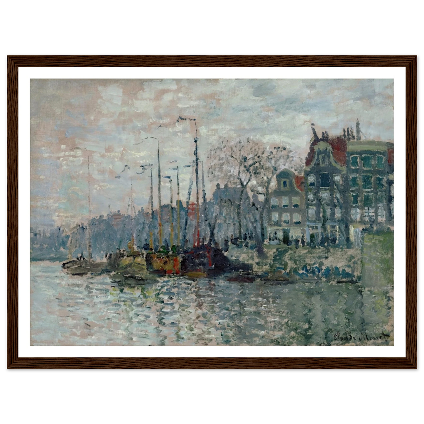 View of the Prins Hendrikkade and the Kromme Waal in Amsterdam (1874) Art Print | Claude Monet-Quipham Collections