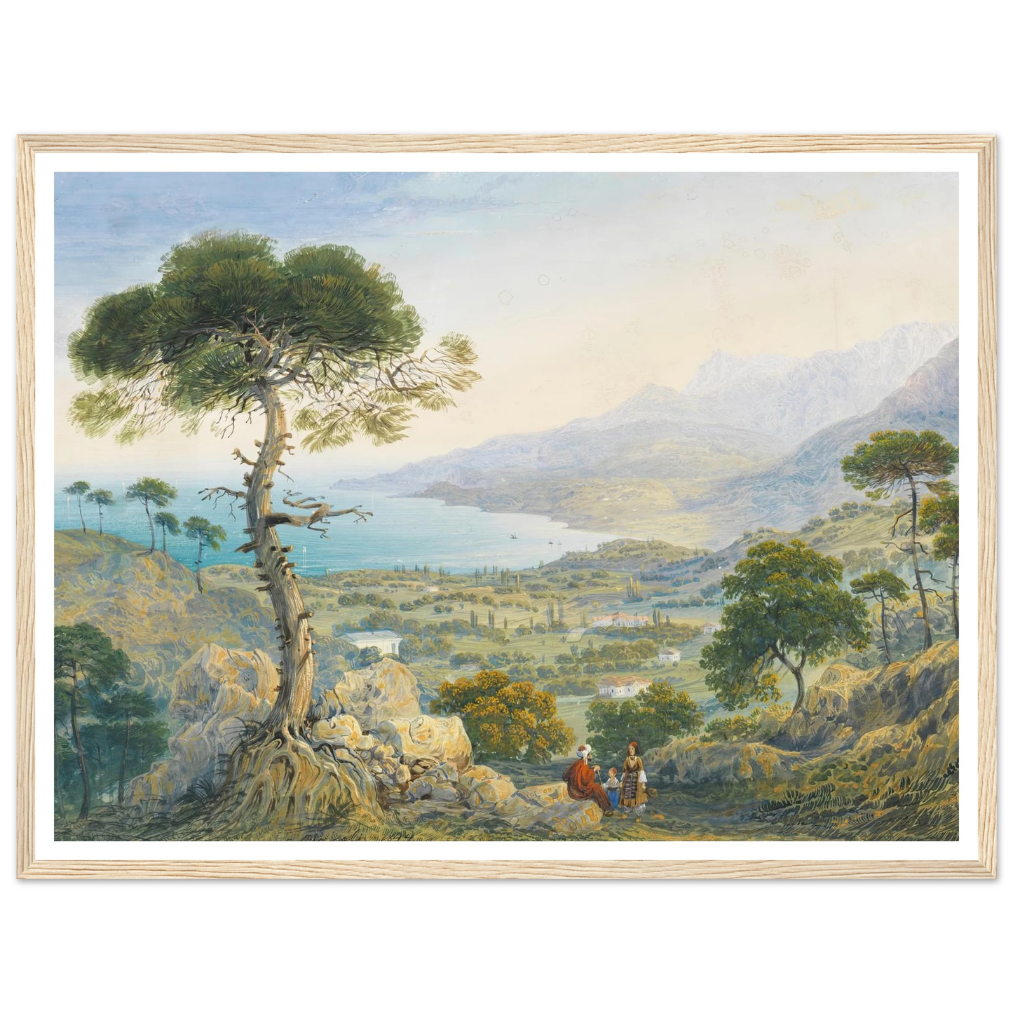 Krimlandschaft mit Meeresbucht (1844) Art Print | Carlo Bossoli-Quipham Collections