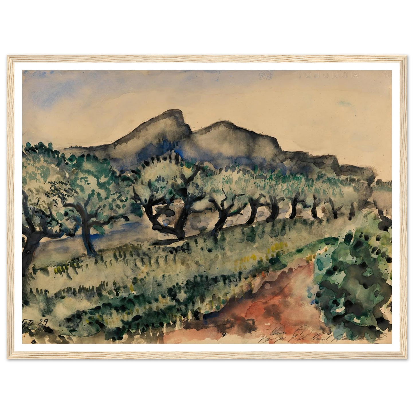 Garten in der Nähe Cassis (1929) Art Print | Paul Kleinschmidt-Quipham Collections
