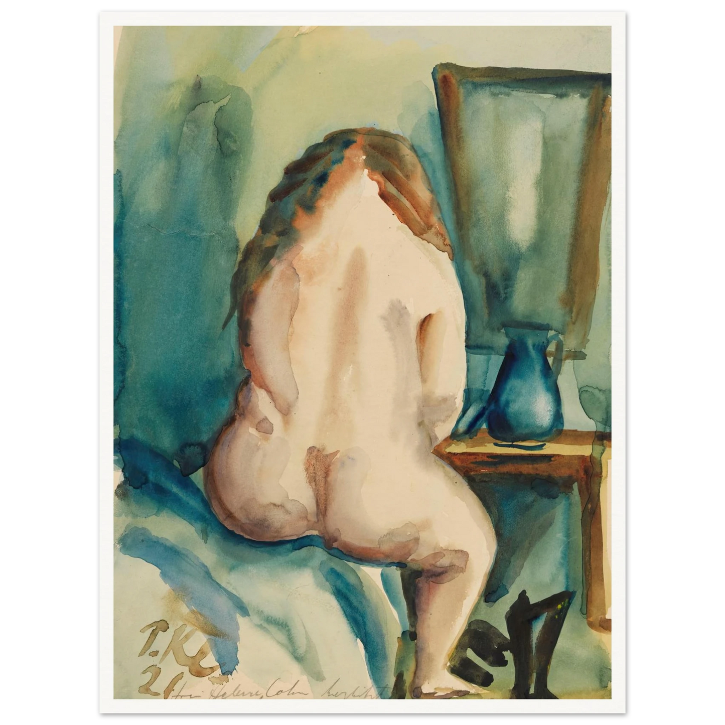 Interieur mit weiblichem Rückenakt (1921) Art Print | Paul Kleinschmidt-Quipham Collections