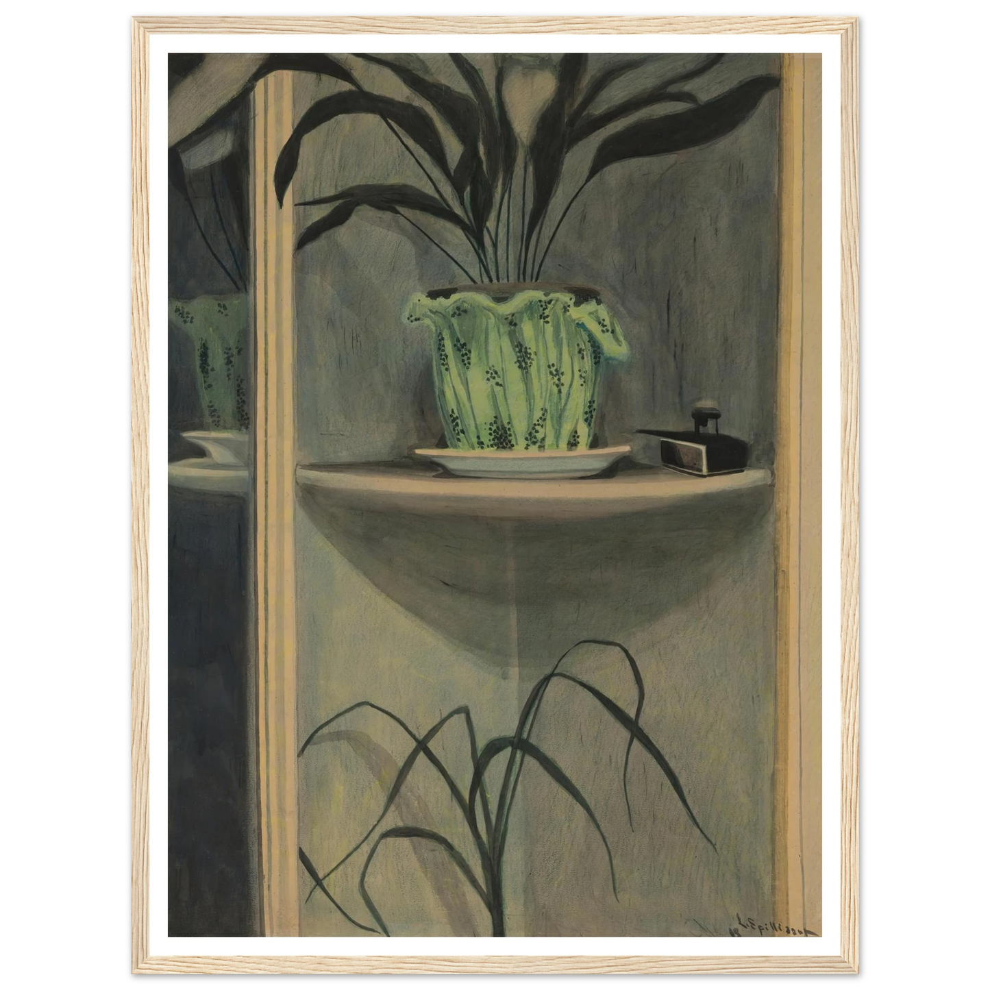 Planten, inktpot en spiegel (1908) Art Print | Leon Spilliaert-Quipham Collections