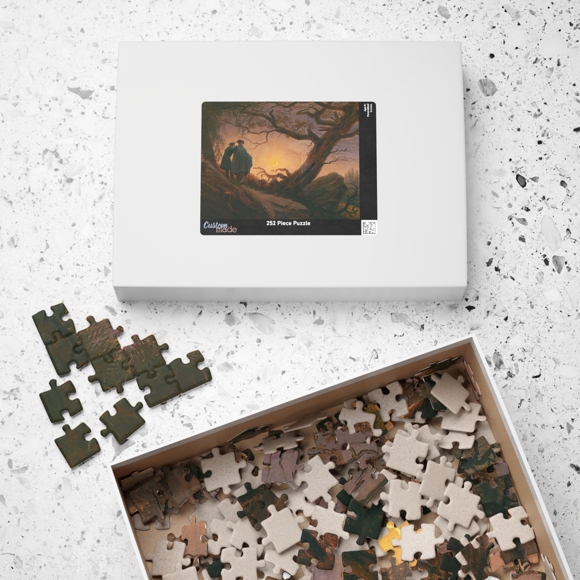 Deux Hommes contemplant la Lune Puzzle | Caspar David Friedrich-Quipham Collections