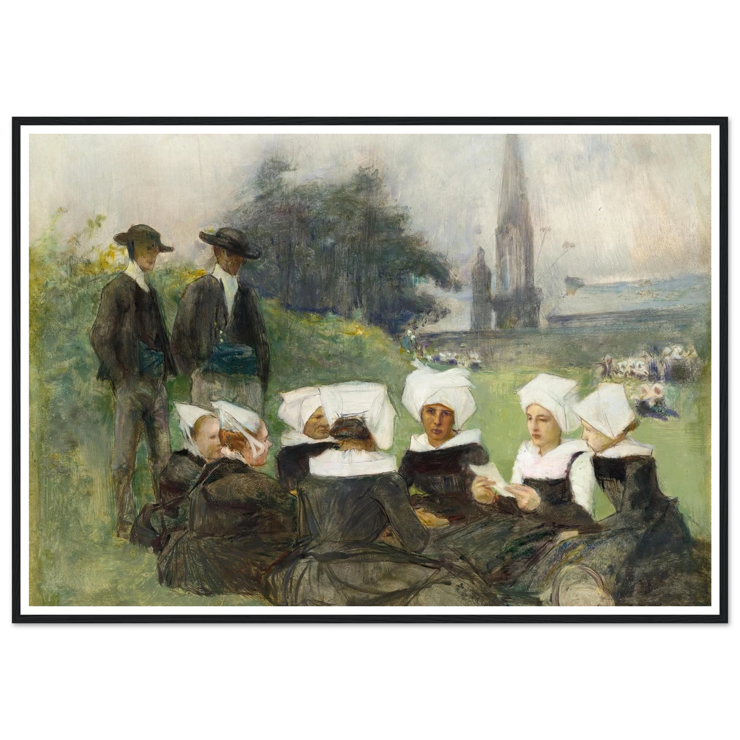 Study for Breton Women at a Pardon (c. 1887) Art Print | Pascal Adolphe Jean Dagnan Bouveret-Quipham Collections