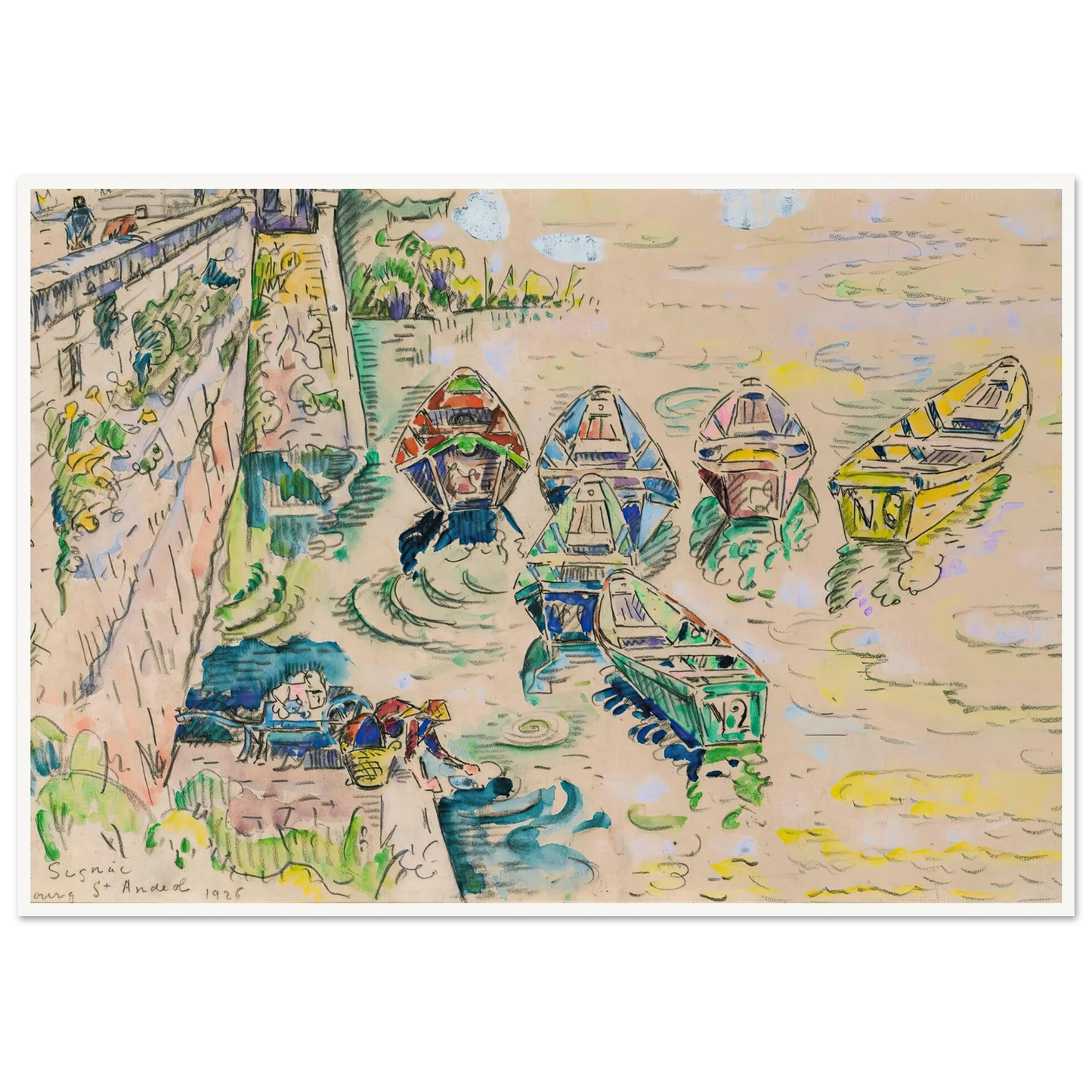 Bourg Saint-Andéo (1926) Art Print | Paul Signac-Quipham Collections