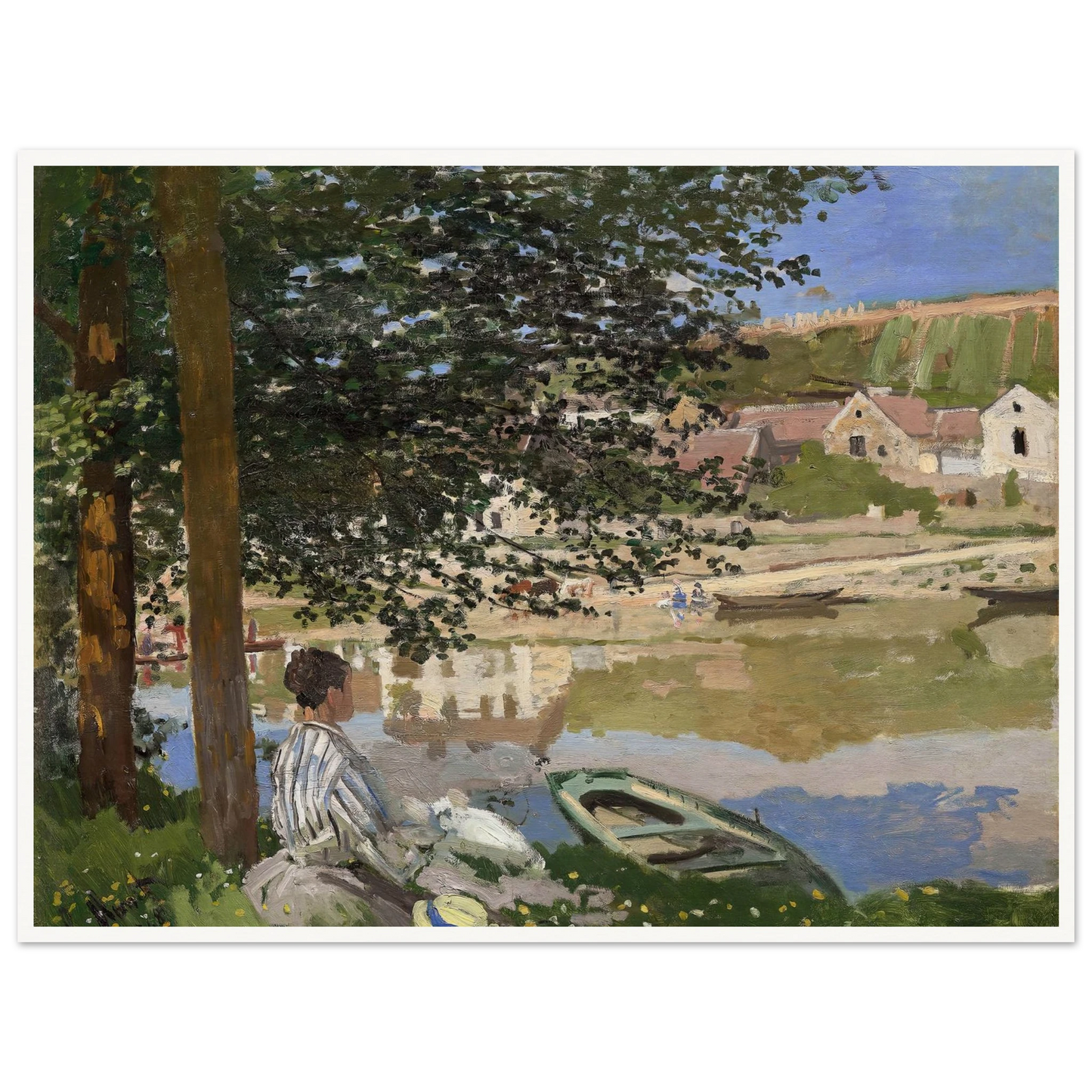 On the Bank of the Seine, Bennecourt (1868) Art Print | Claude Monet-Quipham Collections