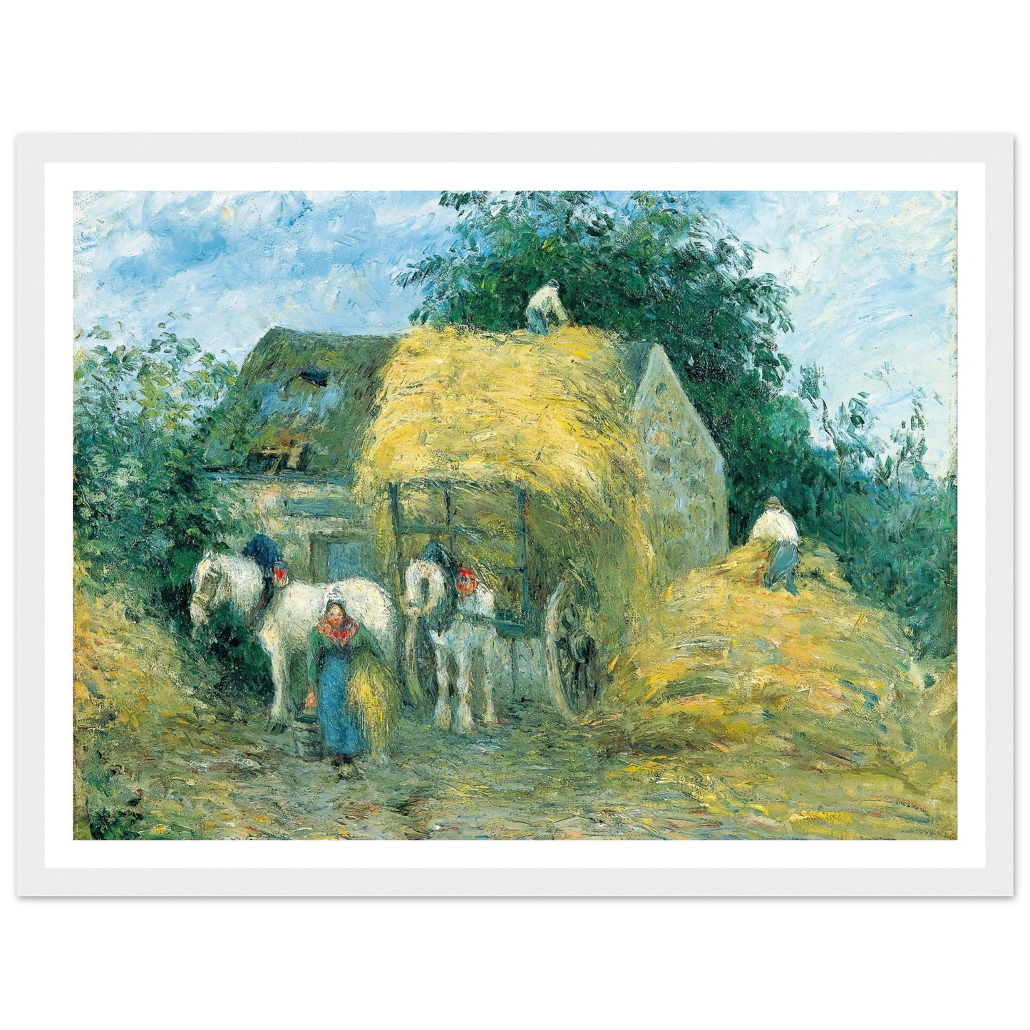 The Hay Cart, Montfoucault (1879) Art Print | Camille Pissarro-Quipham Collections