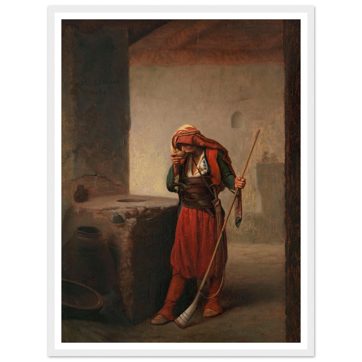 Arnaute buvant (1856) Art Print | Jean Leon Gerome-Quipham Collections