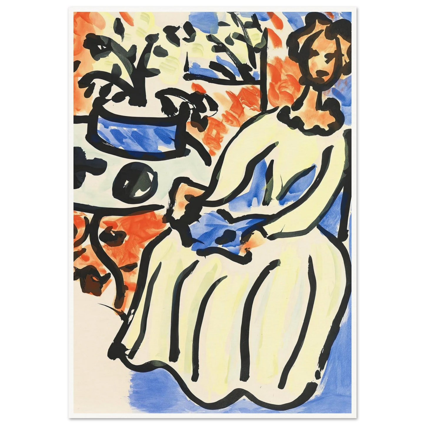 Marie-José en robe jaune (1950) Art Print | Henri Matisse-Quipham Collections