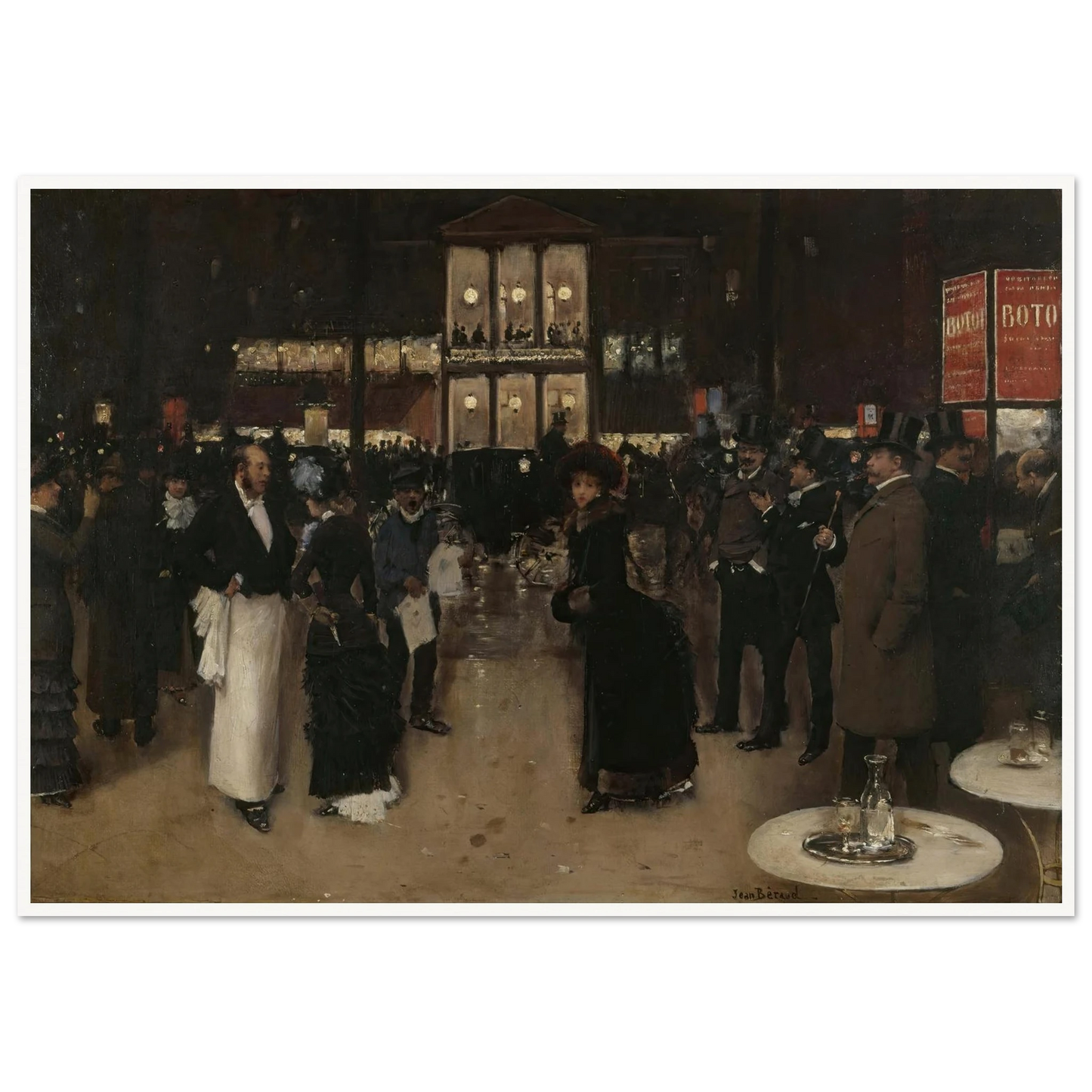 Le boulevard Montmartre, la nuit, devant le théâtre des Variétés (1885) Art Print | Jean Beraud-Quipham Collections
