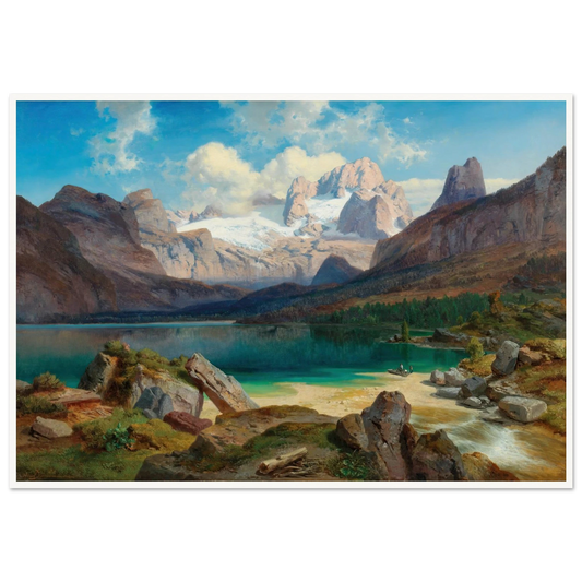 Lake Gosau With A View Of The Dachstein Massif Art Print | Albert Zimmermann-Quipham Collections