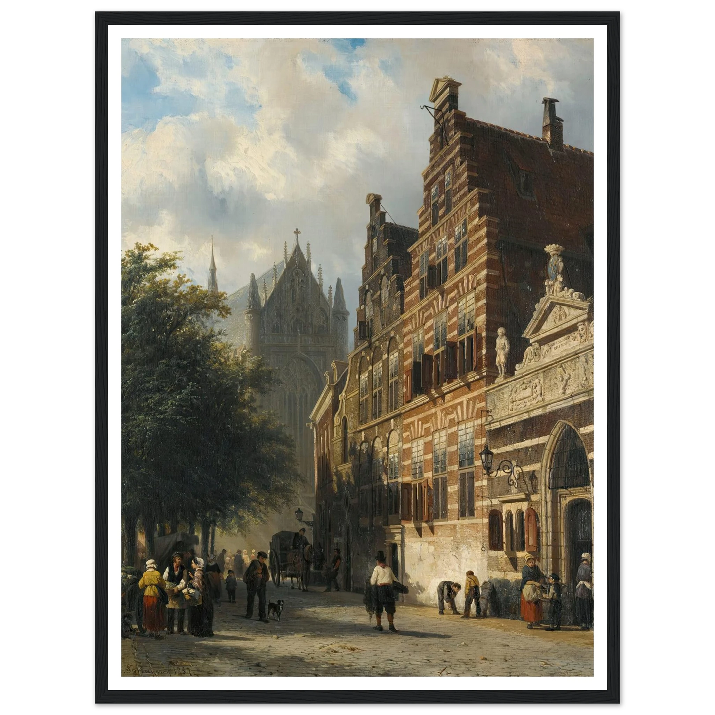 The Kerkgracht In Leiden (1857) Art Print | Cornelis Springer-Quipham Collections