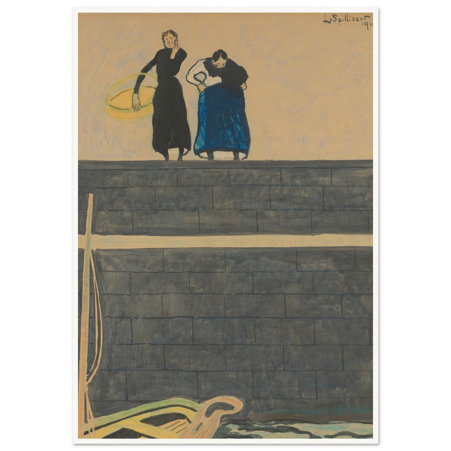 Vissersvrouwen op de kaai (1910) Art Print | Leon Spilliaert-Quipham Collections