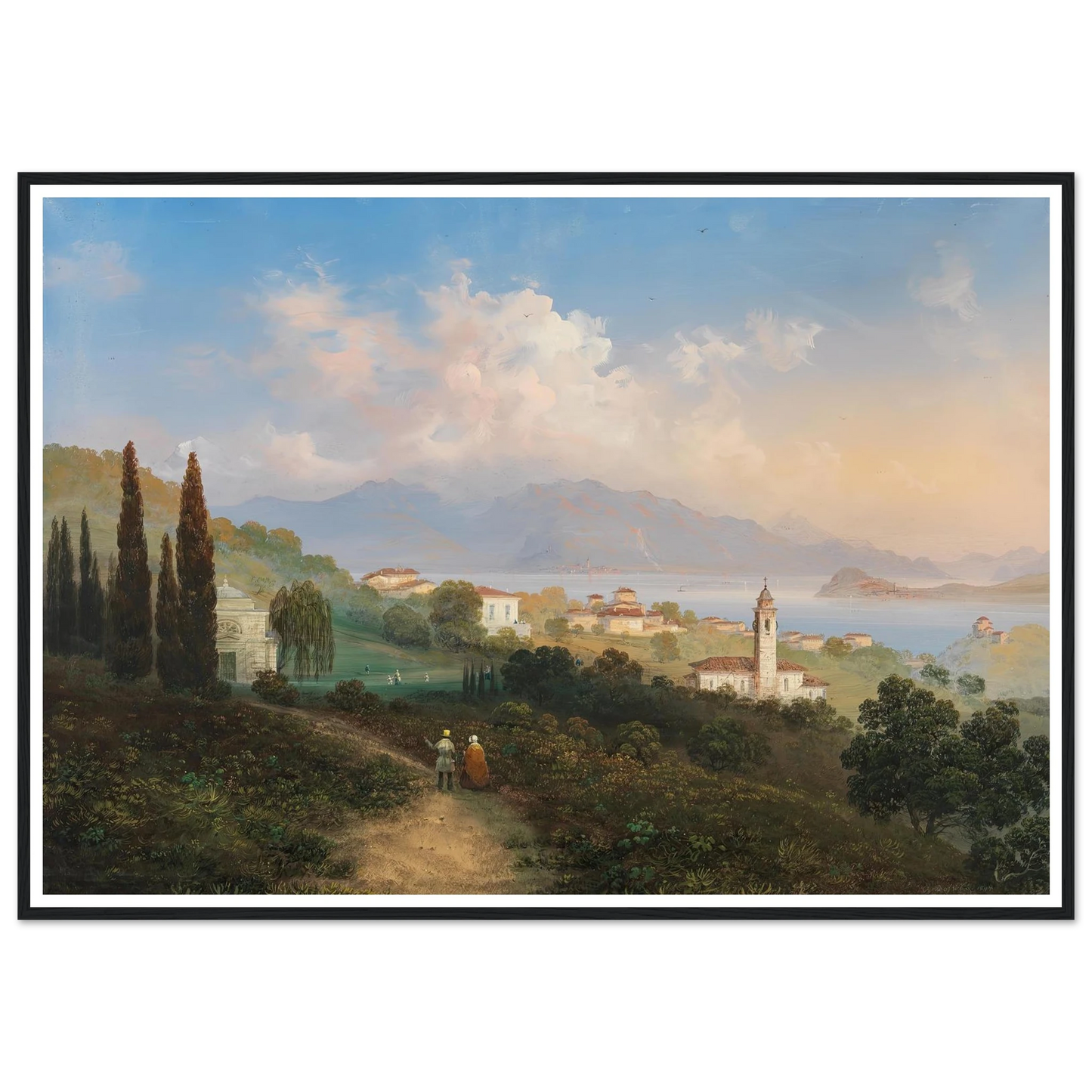 A View of Lake Como and Menaggio, with Punta di Bellagio on the Right (1847) Art Print | Carlo Bossoli-Quipham Collections