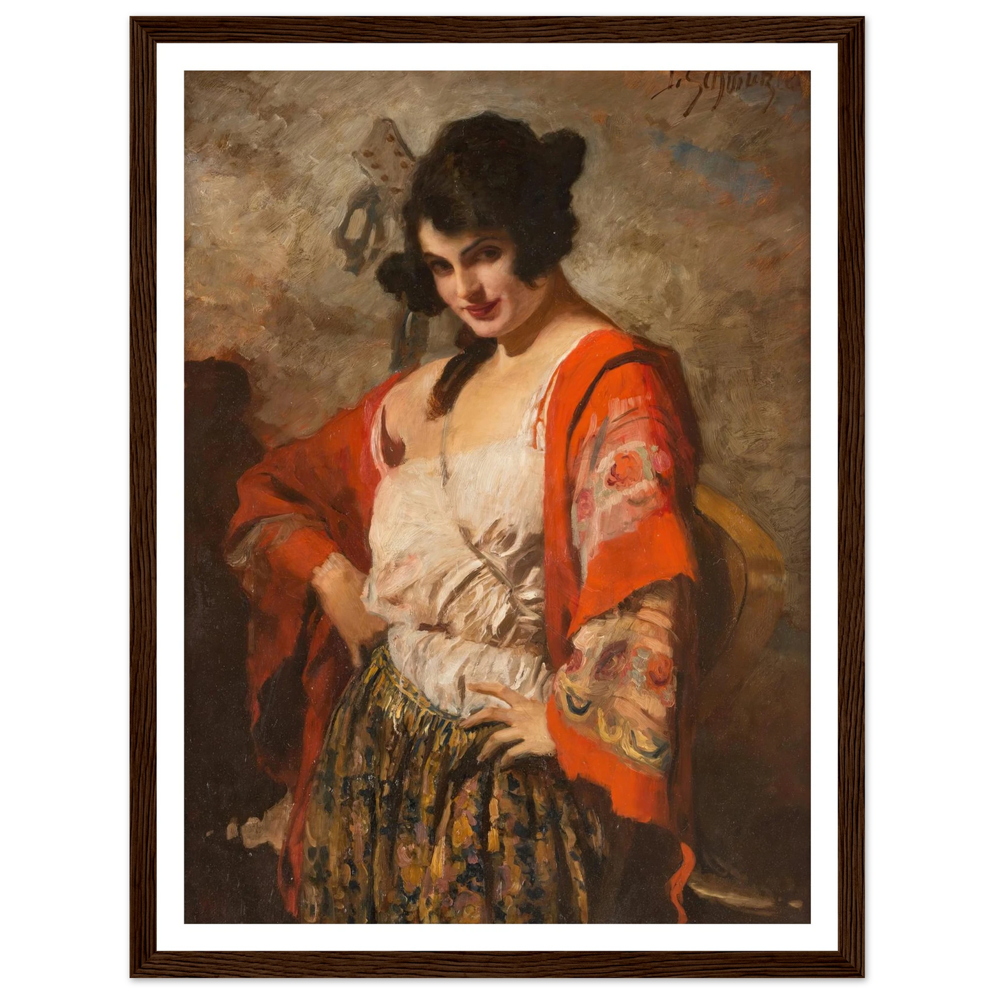 Spanish beauty with guitar Art Print | Leopold Schmutzler-Quipham Collections