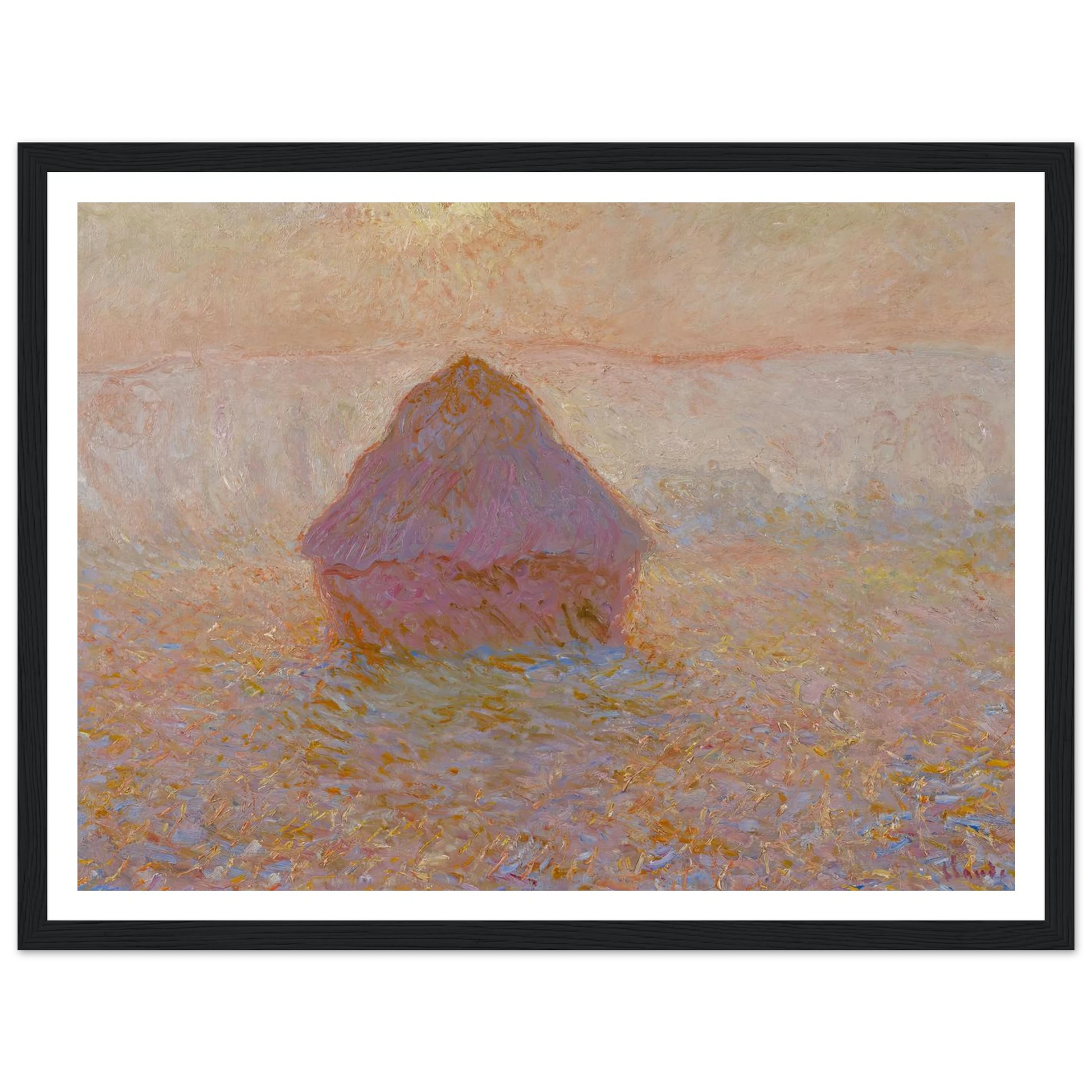 Grainstack-Sun in the Mist (1891) Art Print | Claude Monet-Quipham Collections