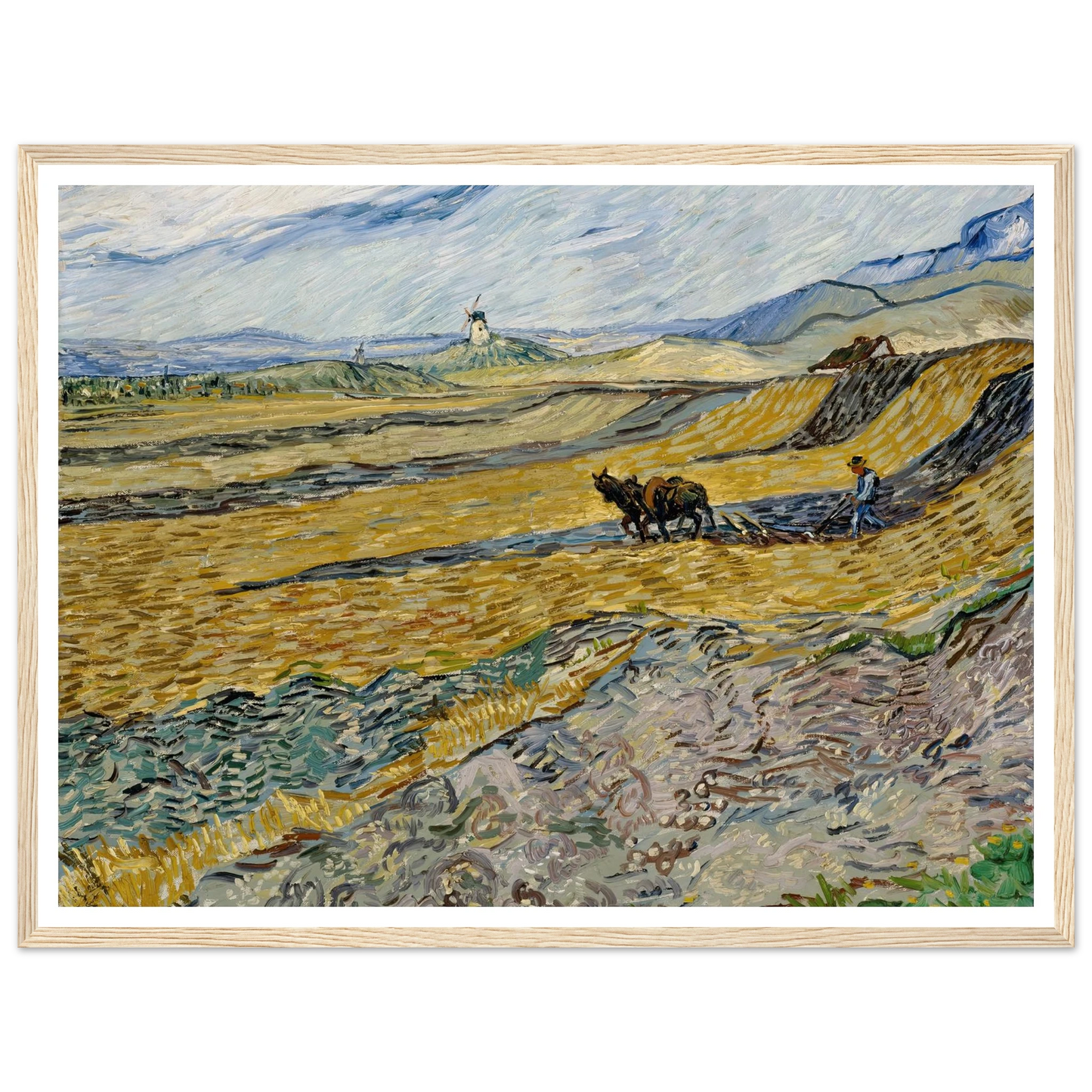 Enclosed Field with Ploughman (1889) Art Print | Vincent van Gogh-Quipham Collections