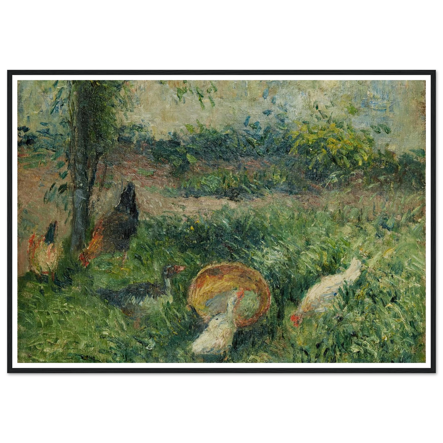 Basse-cour avec poules et canards (1876) Art Print | Camille Pissarro-Quipham Collections