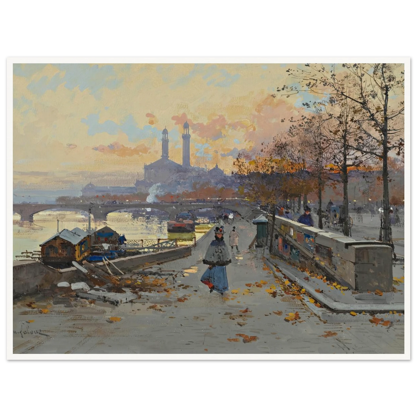 Au Quai Art Print | Eugene Galien Laloue-Quipham Collections