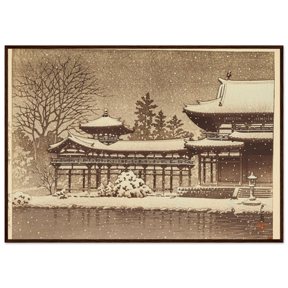 Hoodo no bosetsu (Evening snow at Phoenix Hall) (1951) Art Print | Kawase Hasui-Quipham Collections