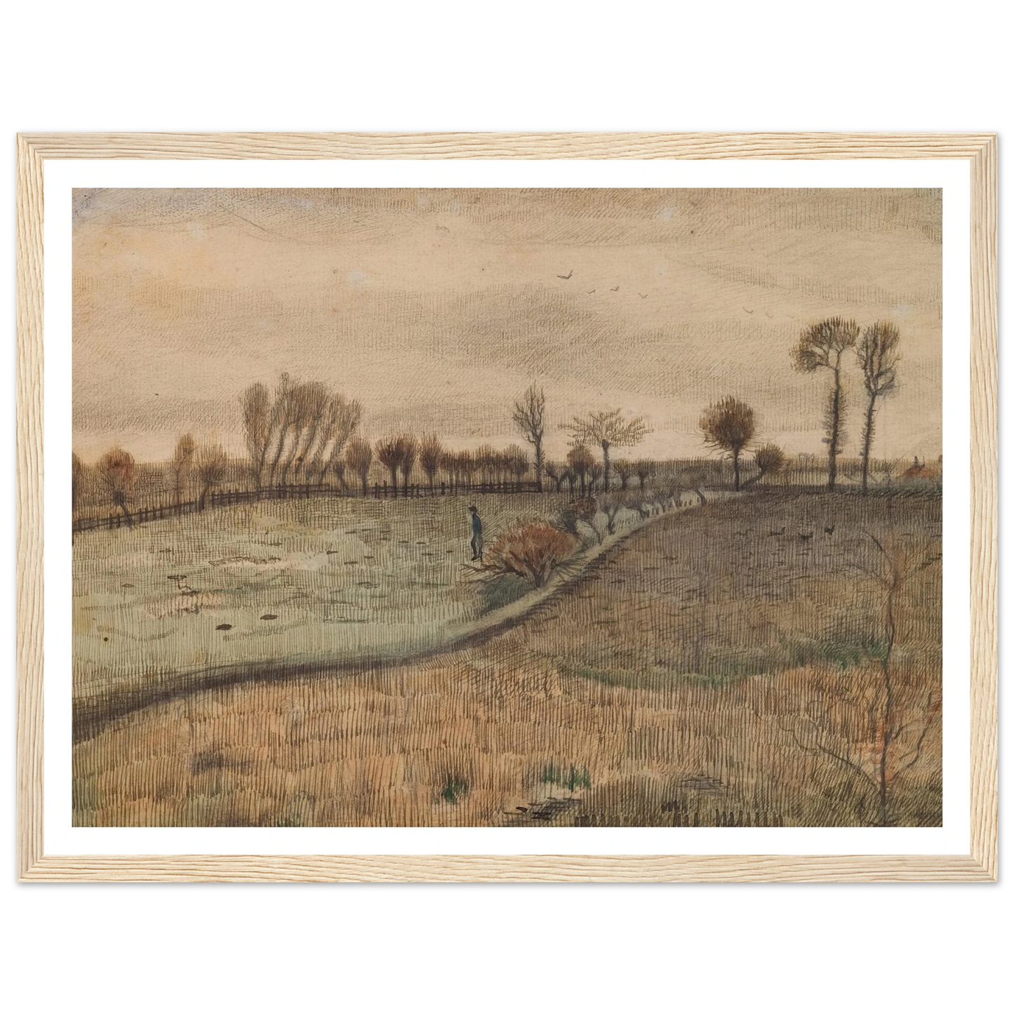 Landscape with Pollard Willows (c.1880) Art Print | Vincent van Gogh-Quipham Collections