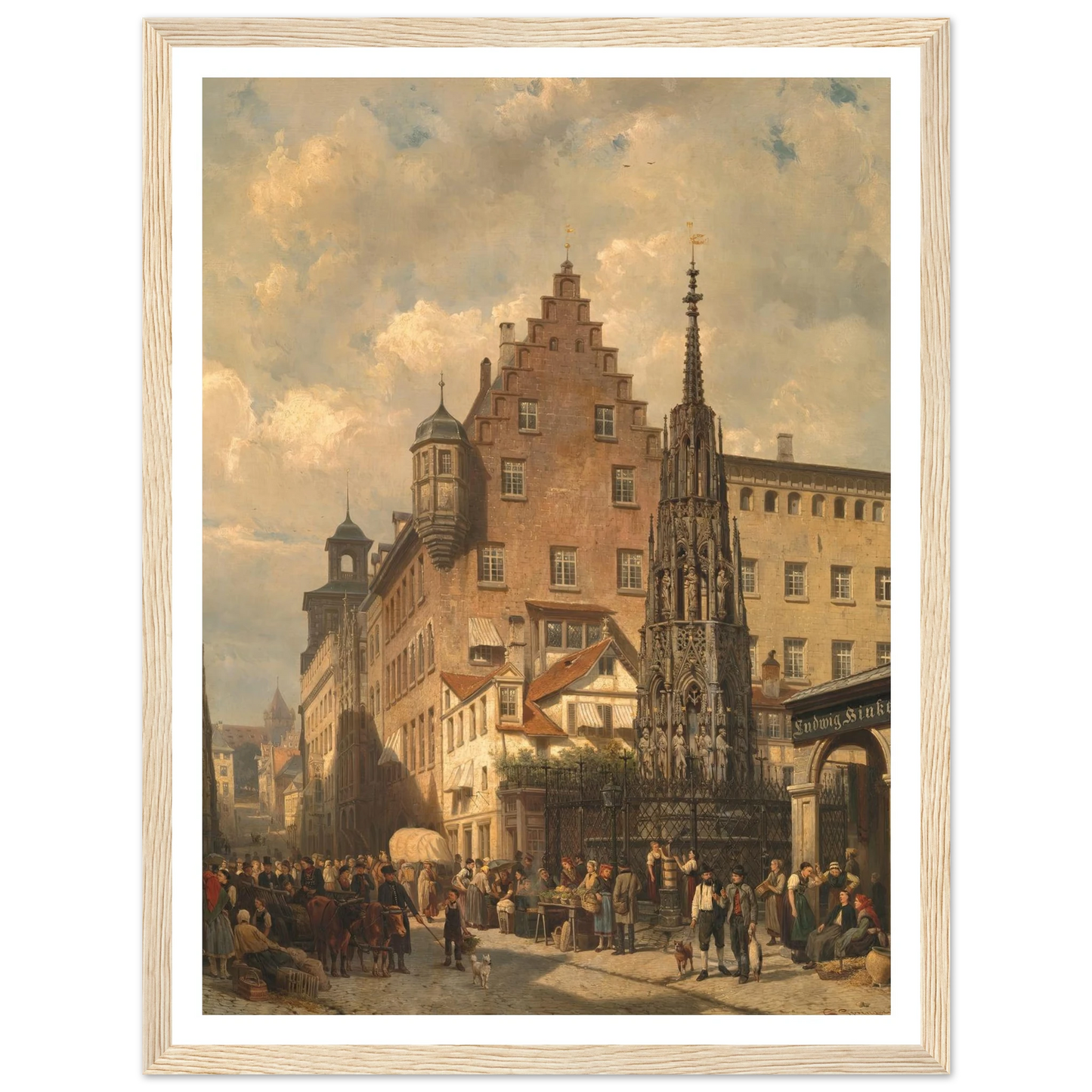 ‘Der Schöne Brunnen’ in Nuremberg (1876) Art Print | Cornelis Springer-Quipham Collections
