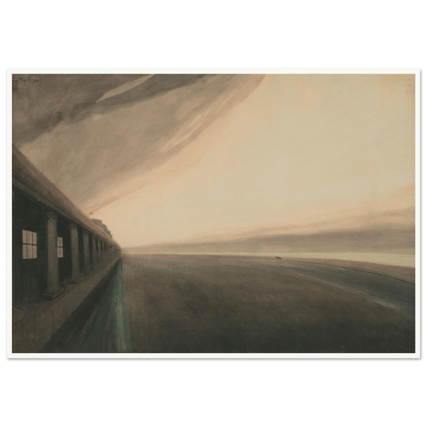 Galeries royales d’Ostende et plage, après l’orage (1907) Art Print | Leon Spilliaert-Quipham Collections