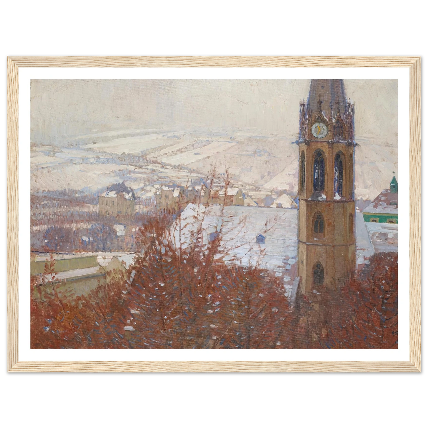 Heiligenstadt im Schnee (1904-1905) Art Print | Carl Moll-Quipham Collections