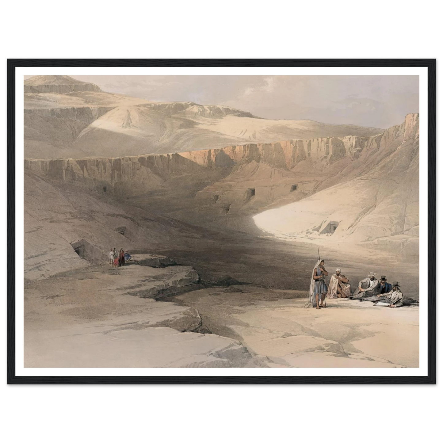 Entrance to the tombs of the kings of Thebes. Bab-el-Malouk [Bîbân al-Mulûk]. (1846-1849) Art Print | David Roberts-Quipham Collections