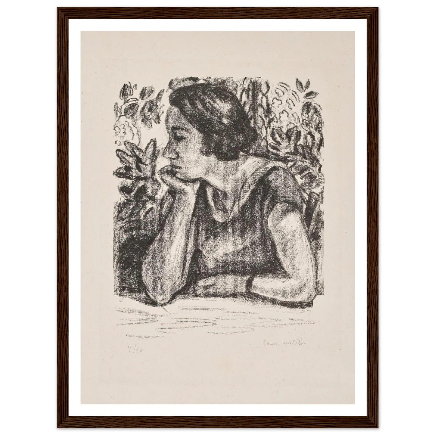 Visage de profil reposant sur un bras (1924) Art Print | Henri Matisse-Quipham Collections