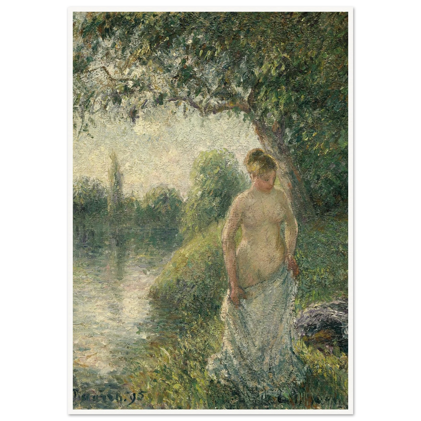 The Bather (1895) Art Print | Camille Pissarro-Quipham Collections
