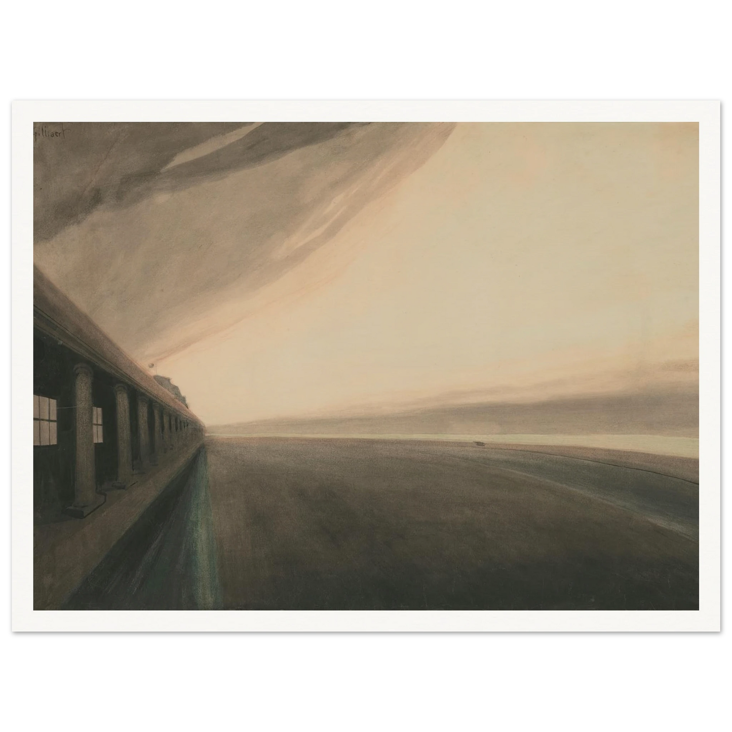 Galeries royales d’Ostende et plage, après l’orage (1907) Art Print | Leon Spilliaert-Quipham Collections