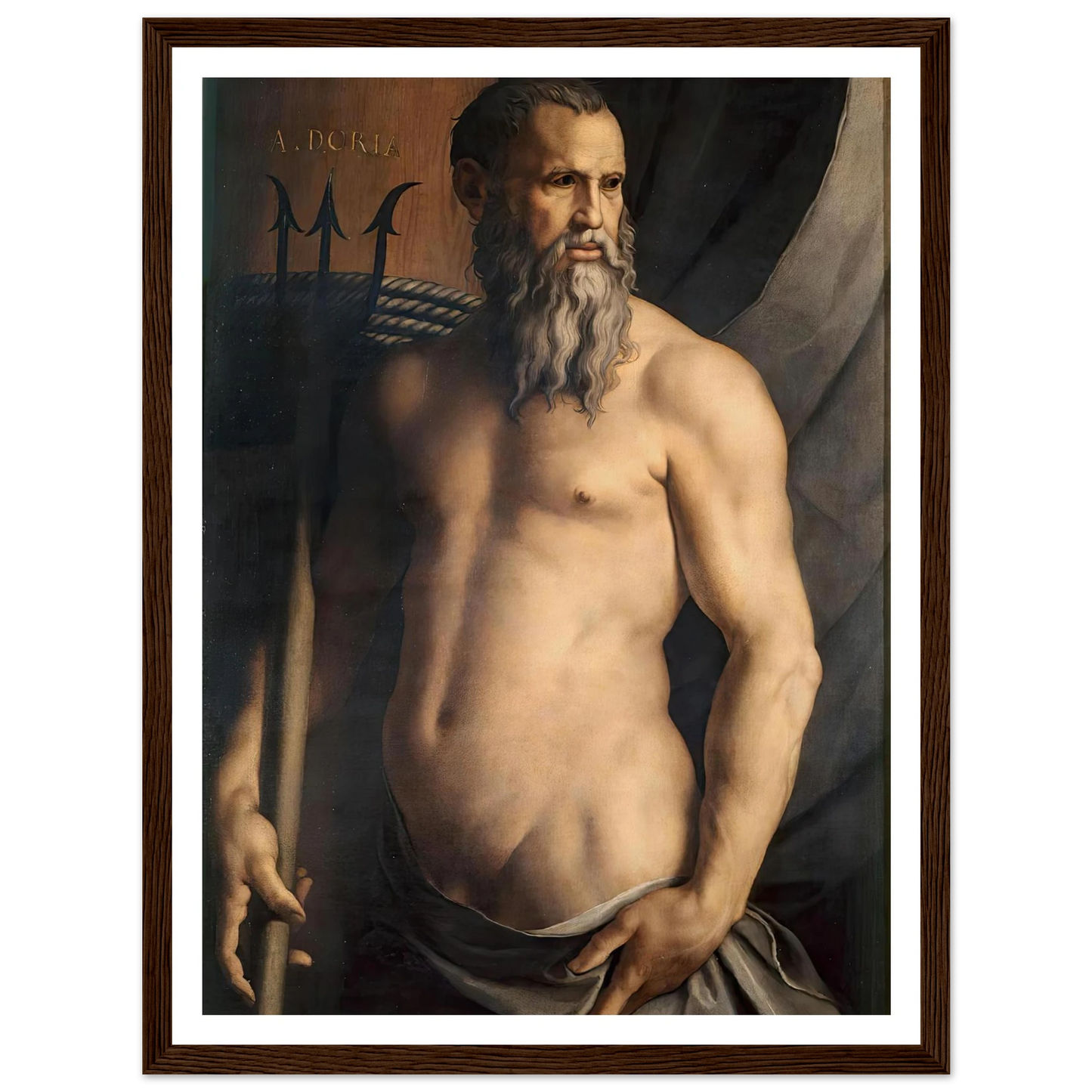 Portrait Of Andrea Doria As Neptune (1550–1555) Art Print | Agnolo Bronzino-Quipham Collections