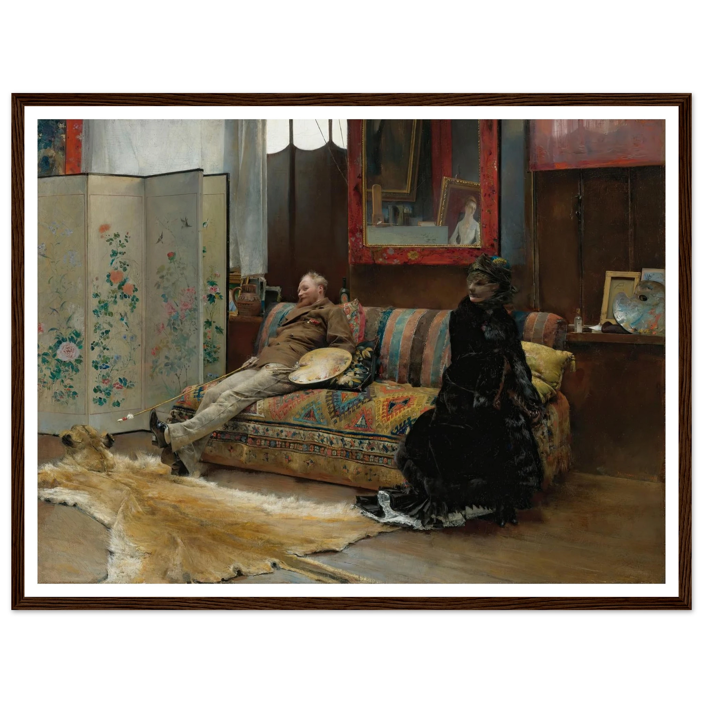 Bouderie (Gustave Courtois In His Studio) (1880) Art Print | Pascal Adolphe Jean Dagnan Bouveret-Quipham Collections
