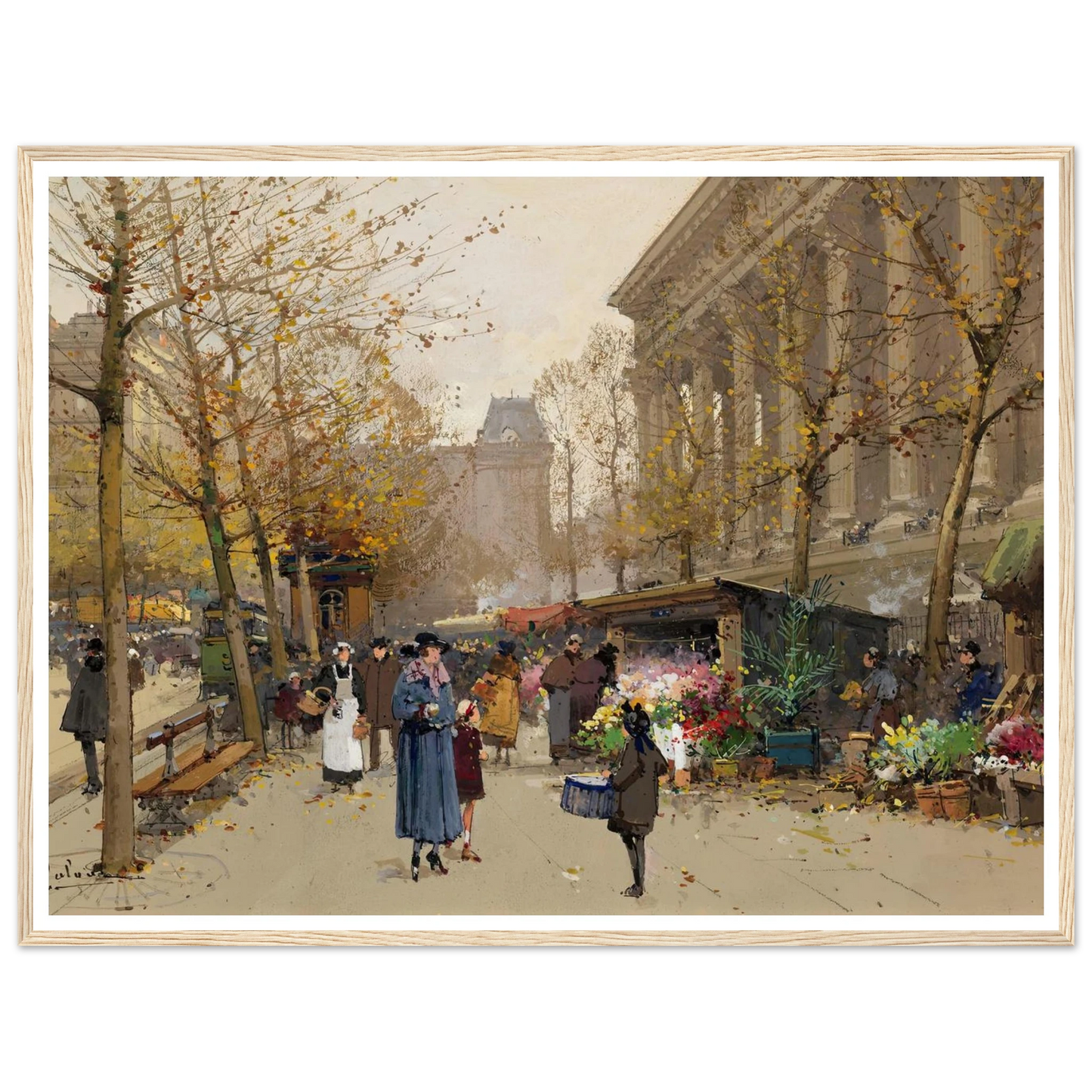 Flower Market, La Madeleine Art Print | Eugene Galien Laloue-Quipham Collections