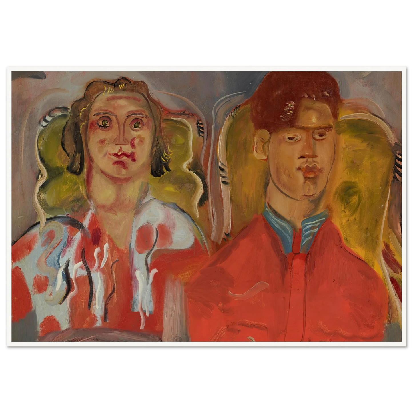 Double portrait No. 2 (Katharine and Anthony West) (1937) Art Print | Frances Hodgkins-Quipham Collections