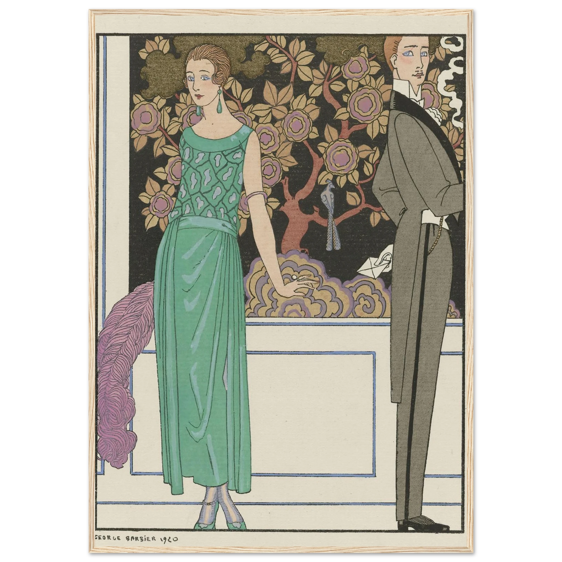 La premiere imprudence ; Robe du soir, de Beer (1921) Art Print | George Barbier-Quipham Collections