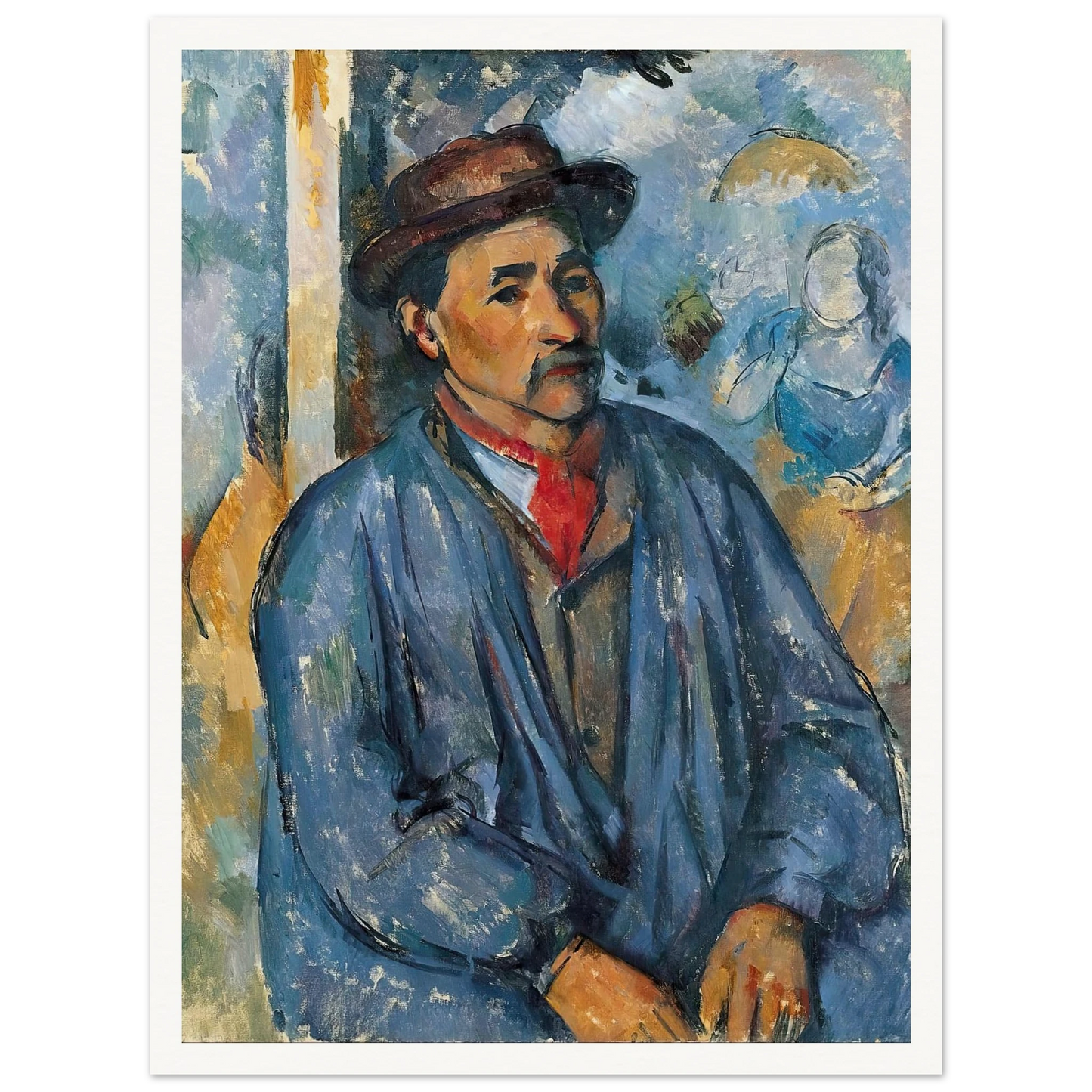 Man in a Blue Smock (c. 1896–97) Art Print | Paul Cezanne-Quipham Collections