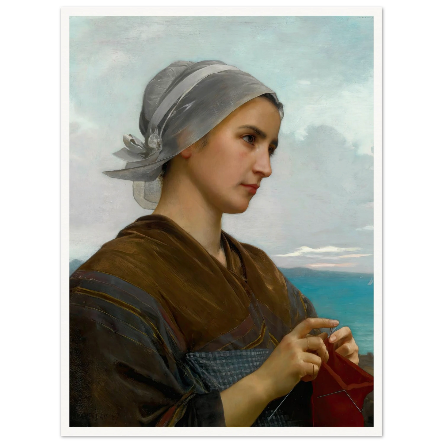 Tricoteuse Bretonne (1871) Art Print | William Bouguereau-Quipham Collections