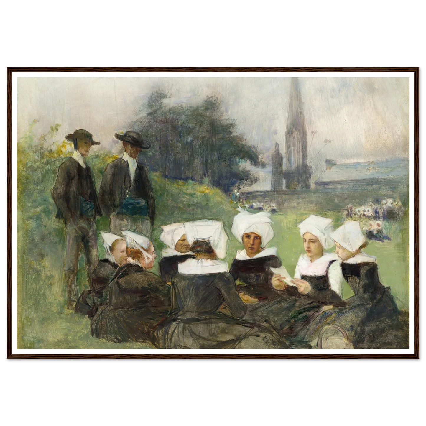 Study for Breton Women at a Pardon (c. 1887) Art Print | Pascal Adolphe Jean Dagnan Bouveret-Quipham Collections