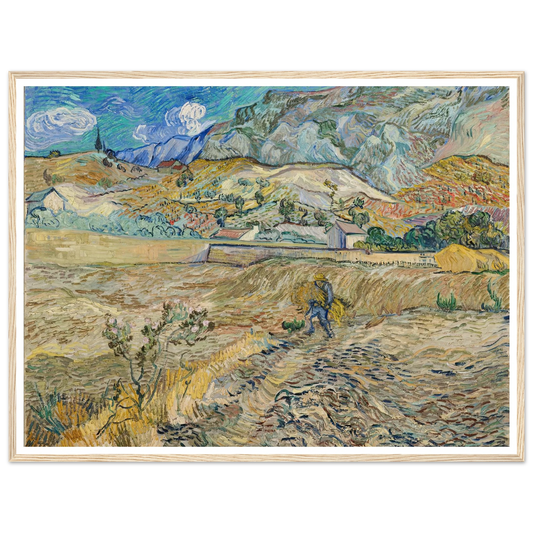 Landscape at Saint-Rémy (Enclosed Field with Peasant) (1889) Art Print | Vincent van Gogh-Quipham Collections