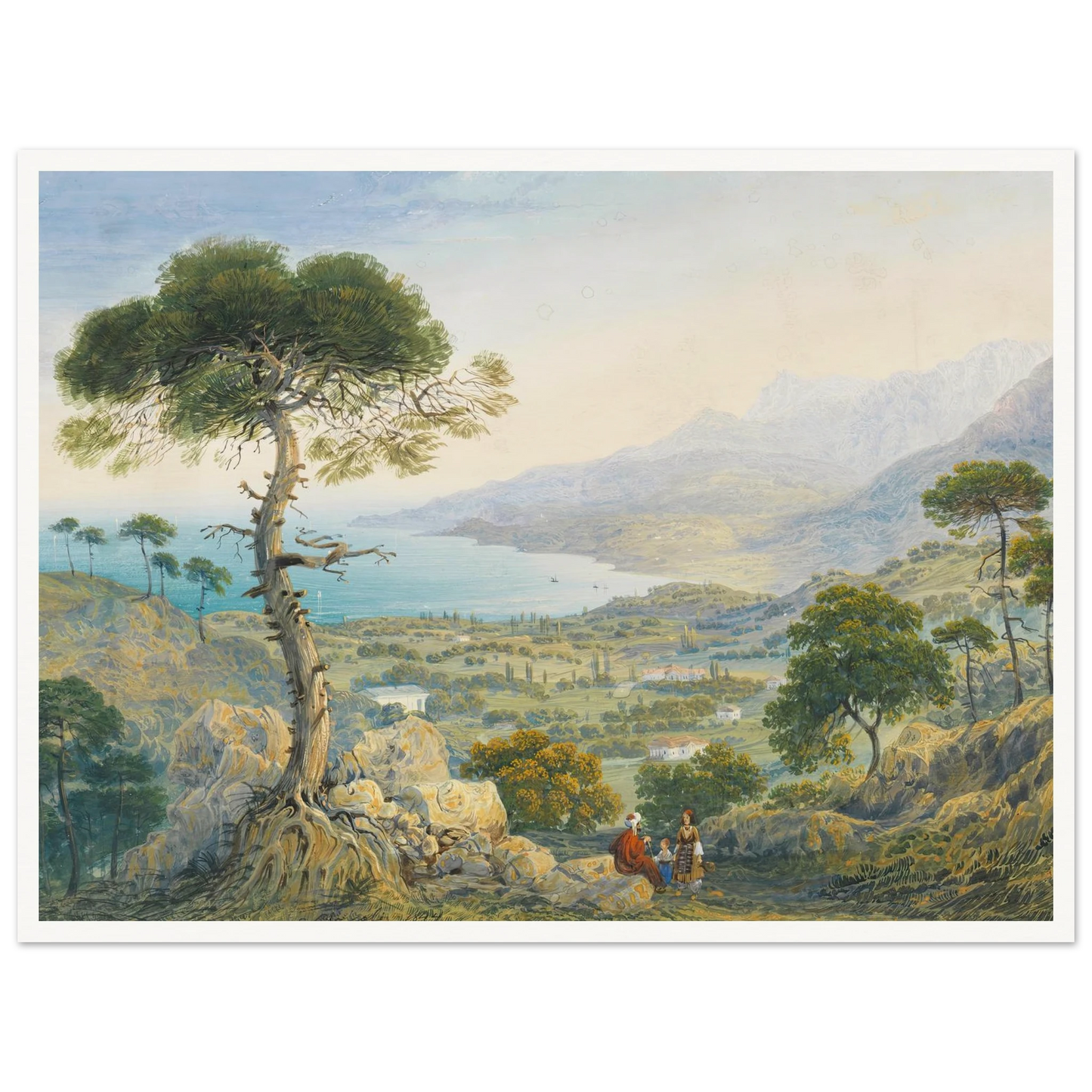 Krimlandschaft mit Meeresbucht (1844) Art Print | Carlo Bossoli-Quipham Collections