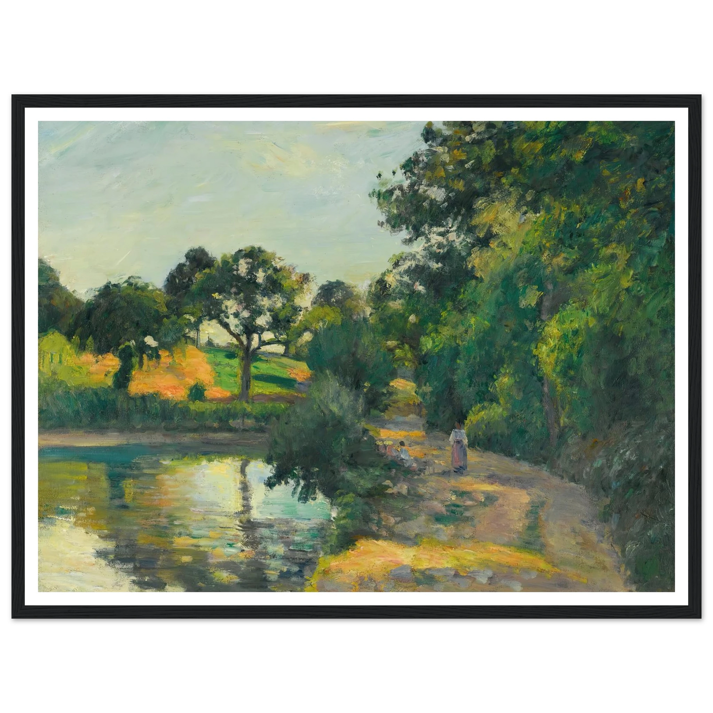 L’étang Au Soleil Couchant, Montfoucault (1874) Art Print | Camille Pissarro-Quipham Collections