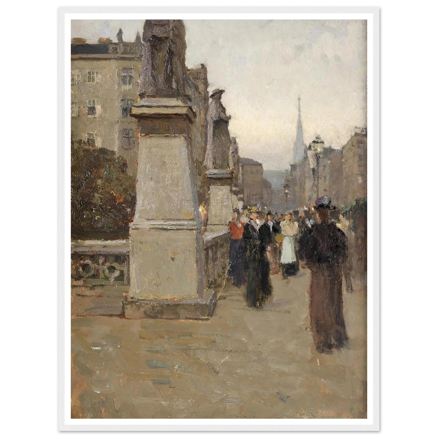 Blick vom rechten Brückenkopf der Elisabethbrücke gegen die Kärntnerstrasse (1895) Art Print | Carl Moll-Quipham Collections