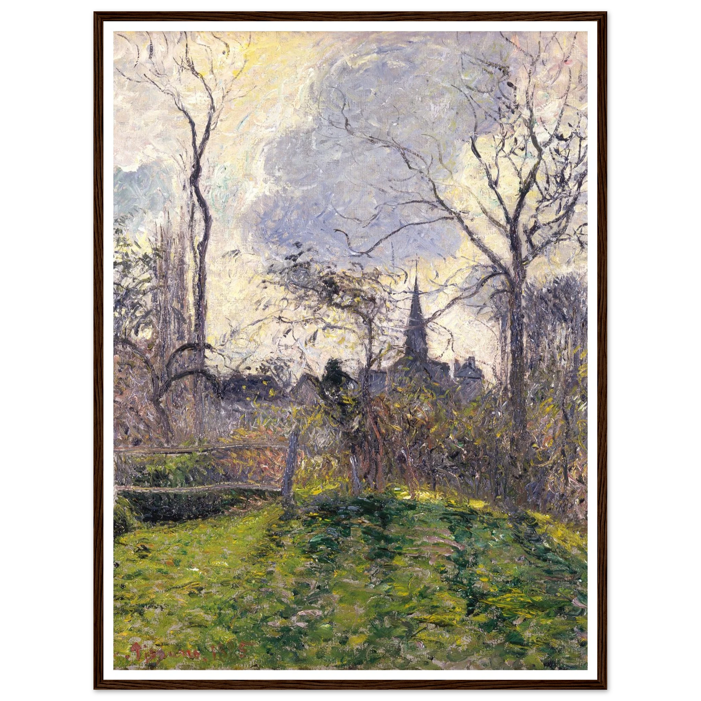 The Bell Tower of Bazincourt (1885) Art Print | Camille Pissarro-Quipham Collections