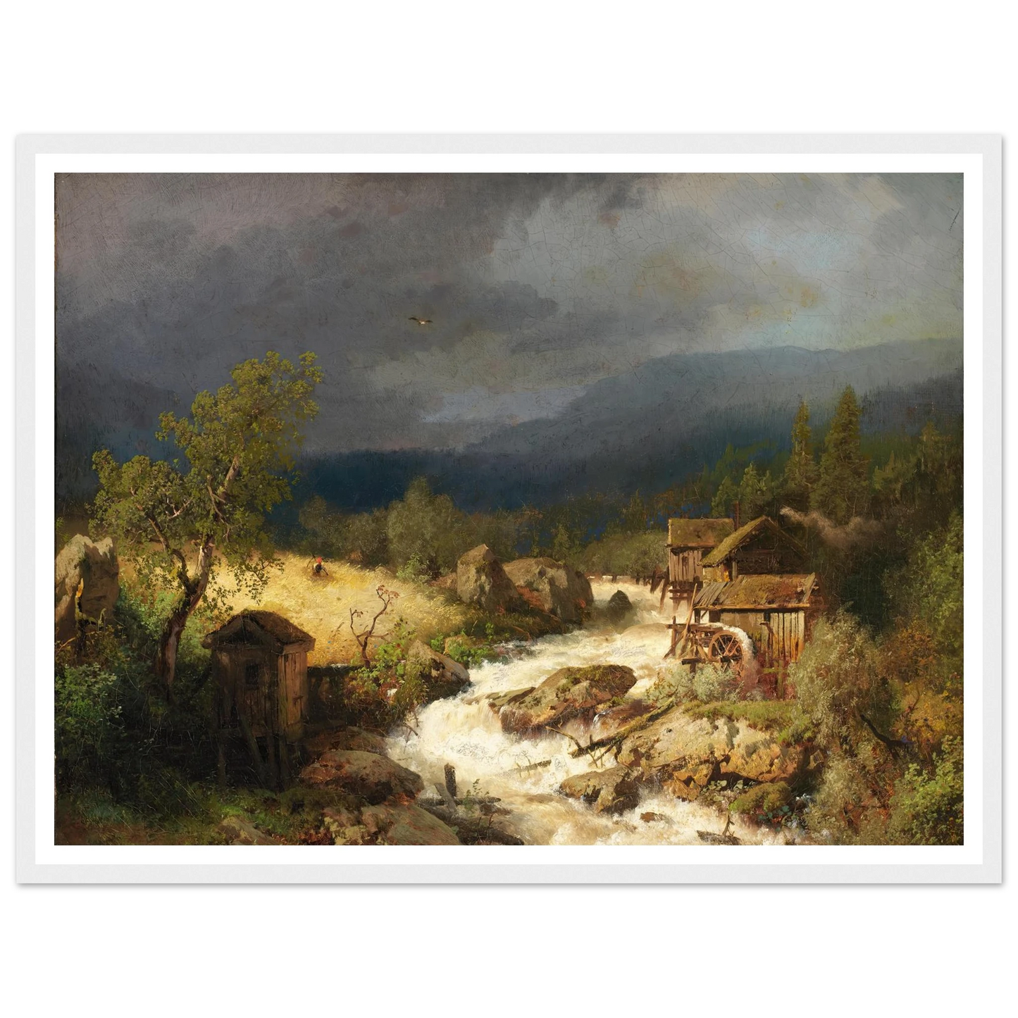 Mill on a Torrent (1871) Art Print | Hermann Ottomar Herzog-Quipham Collections